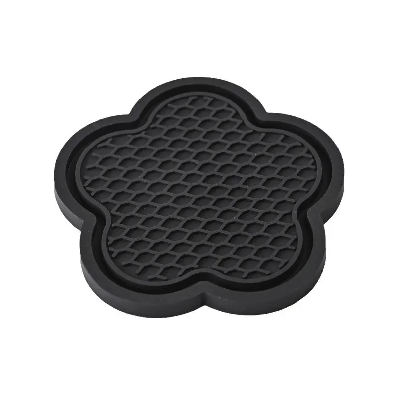 2PCS Car Cup Coaster Flower Shaped Silicone Waterproof Non-Slip Sift-Proof Spill Saucer Auto Interior Anti-skid Cup Holders