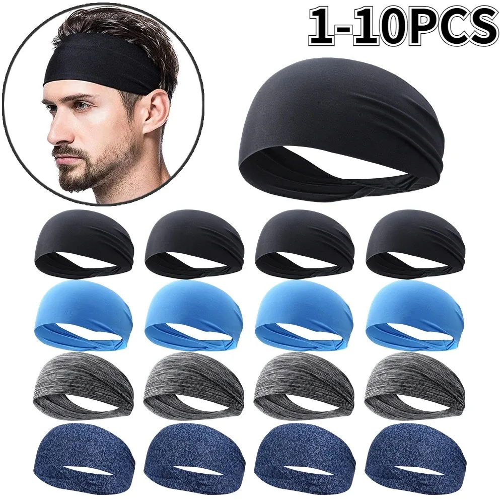 Men\'s Sports Headband Sweat-absorbing and Anti Sweating Band Running Fitness Headband Headband Hoop Yoga