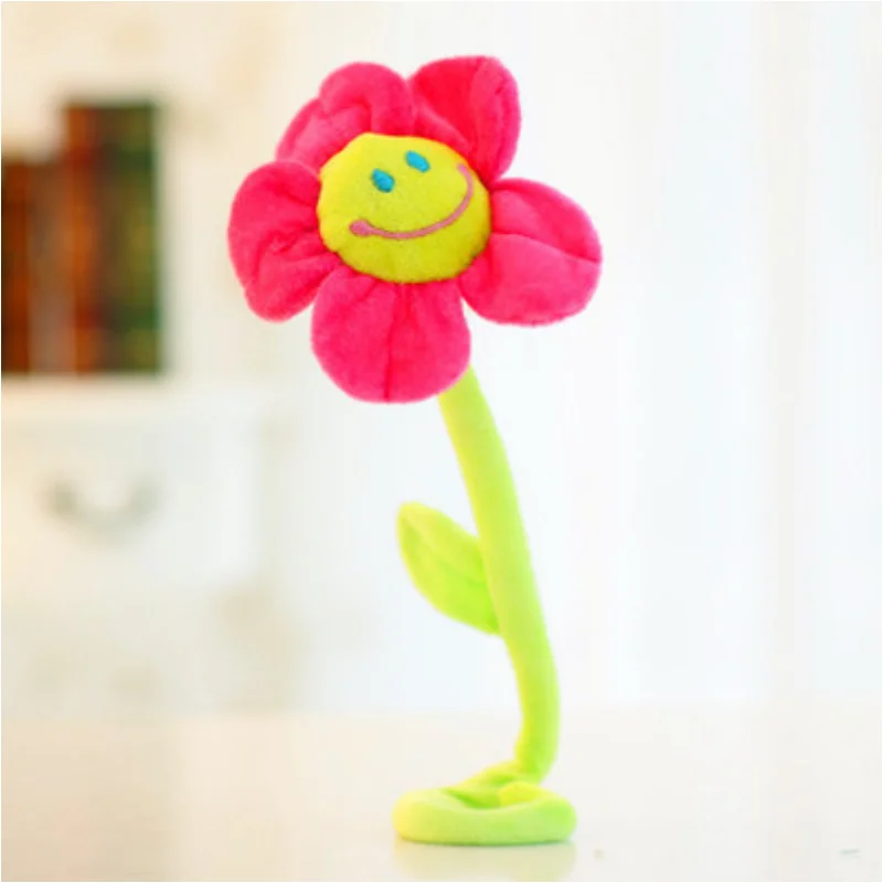 Plush Toy Sun Flower Bendable Suffed Toys Smile Face Gift Curtain Buckle Sunflowers Tanabata Wedding Bouquet Sunflower Gifts