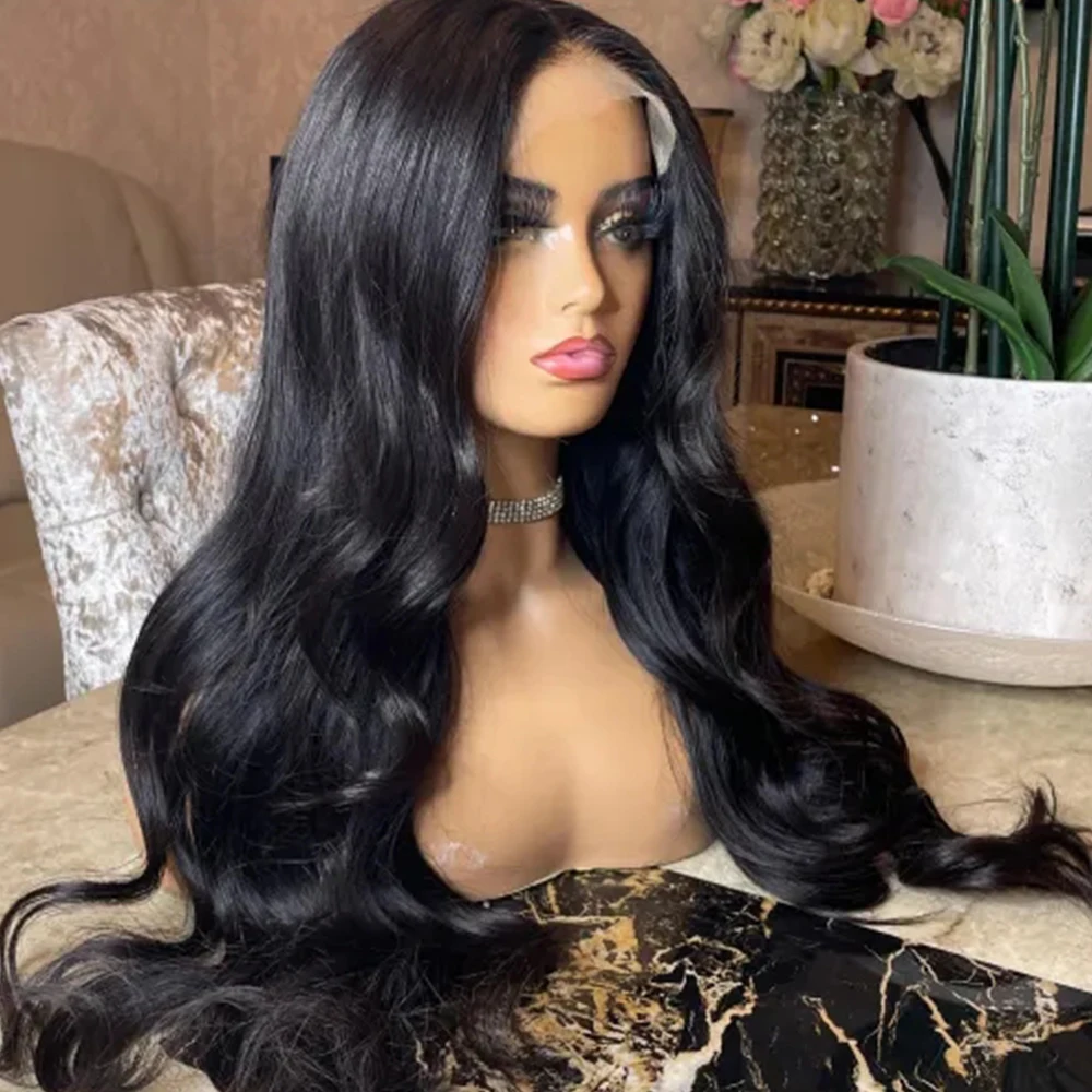 Natural Wave Lace Front Wigs Pre Plucked For Women Black Color Human Hair Glueless Lace Wigs With Natural Hairline 360 Wigs