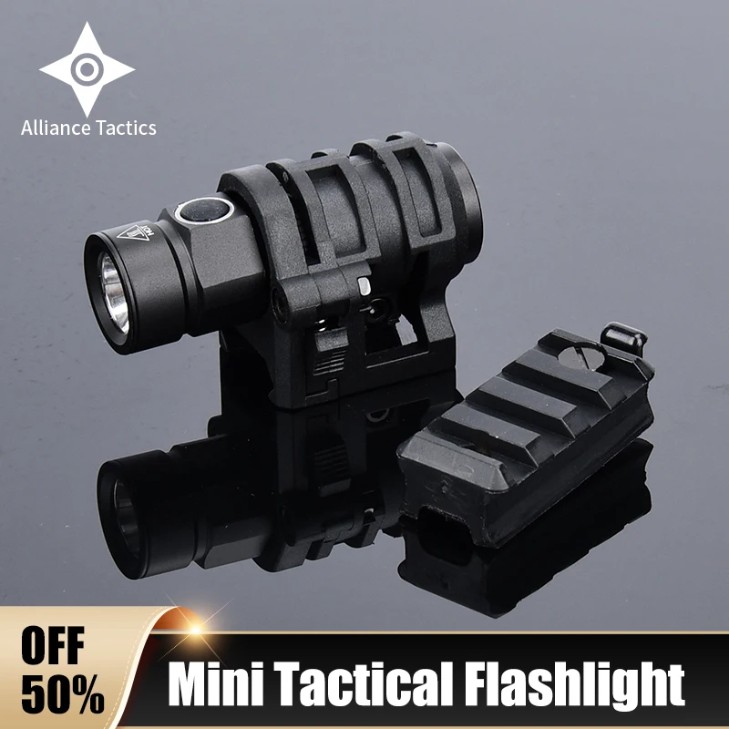 

WADSN Tactical Flashlight for Helmet Hat Clamp Holder 20mm Picatinny Rail Mount Mini Helmet Scout Led Light Hunting Accessories