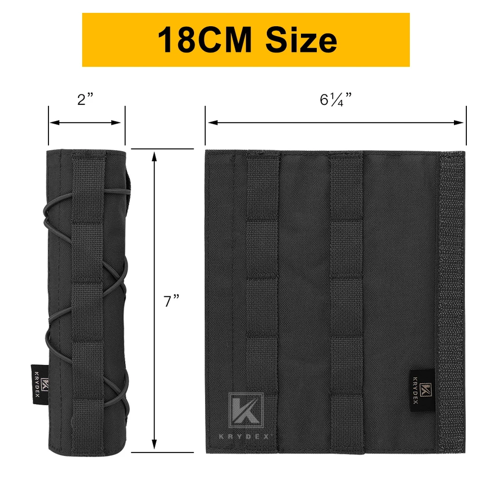 KRYDEX 22/18cm Tactical Suppressor Cover Airsoft Protector Cover Muffler Case Hunting Shooting Accessories view 5