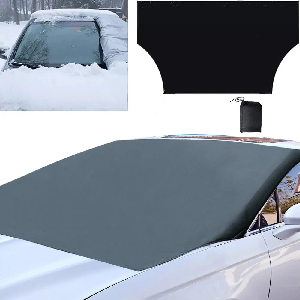 210*125cm Magnetic Car Snow Shield Frost Prevention Frost Prevention Front Windshield Sunshade Thickened Snow Shield Car Coat