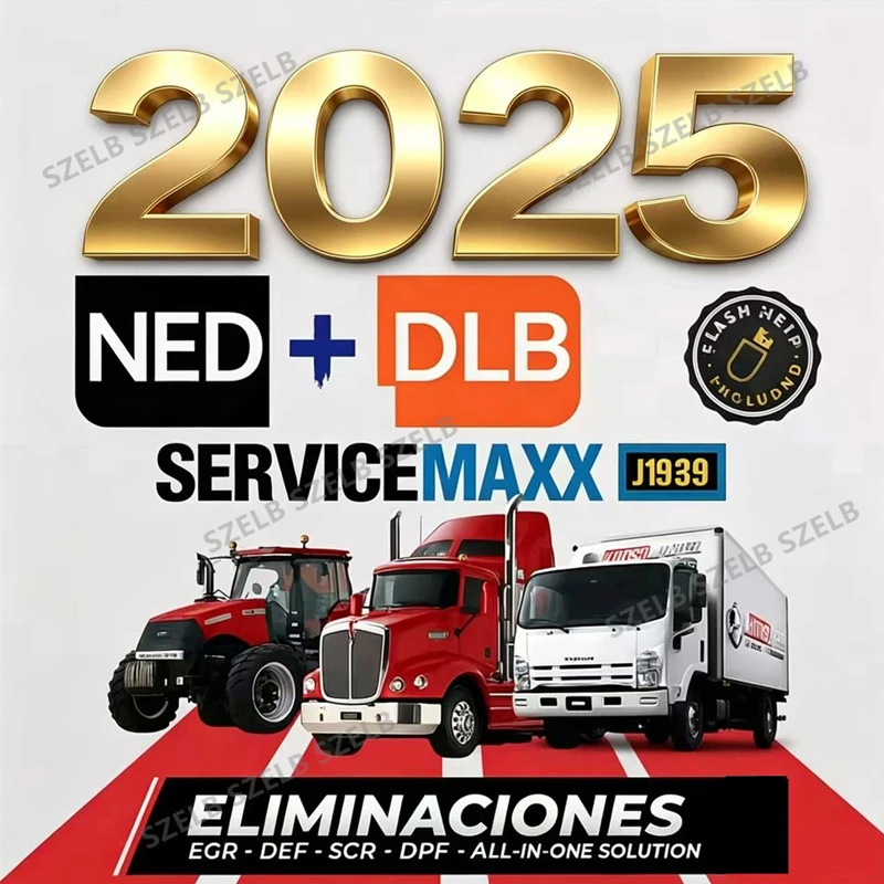Newest Engine Diagnostics NED DLB 2025 + Unlock Keygen + ServiceMAXX J1939 for Unlimited Install on Multi pcs NED 2025 DLB 2025
