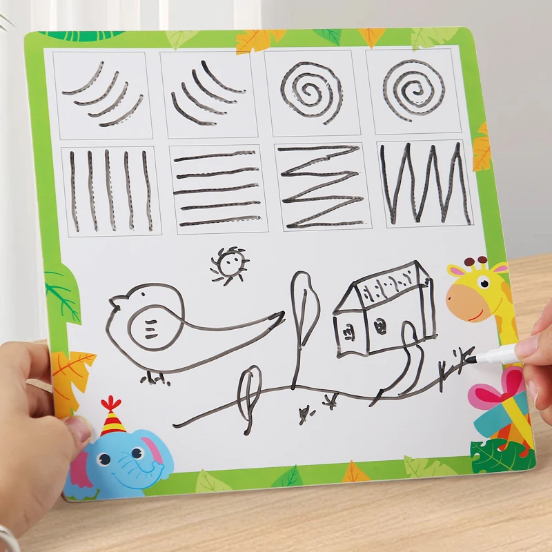 Montessori Animal Jigsaw Puzzle Hand Grasping Nesting Board Wooden Shape Sorting Puzzle Sensory Toys Learning Educational Toys
