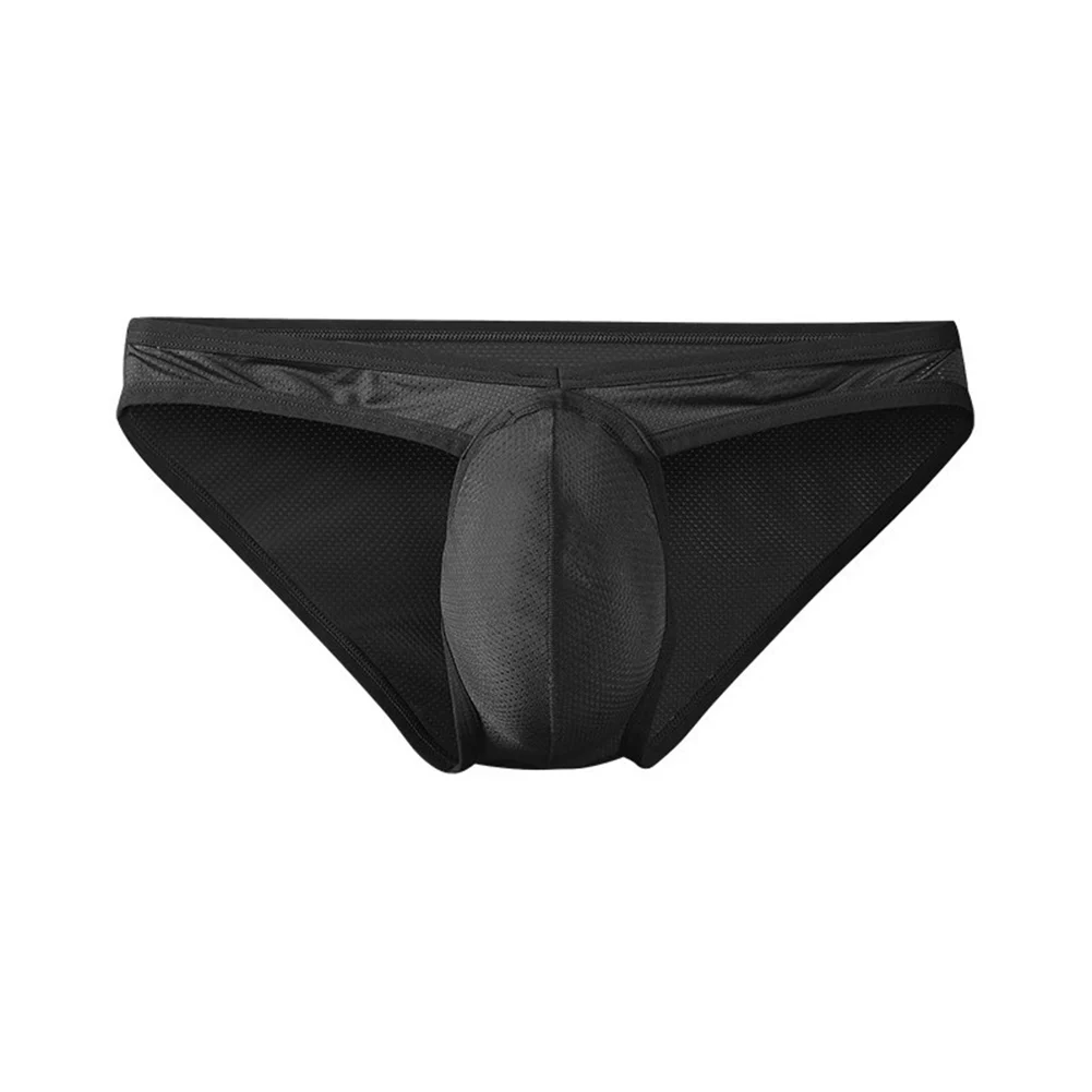 Men Sex High Fork Bulge Pouch Briefs Solid Underwear Low Rise Very Hot Lingerie Mesh Breathable Unisex Panties Men's Underpants