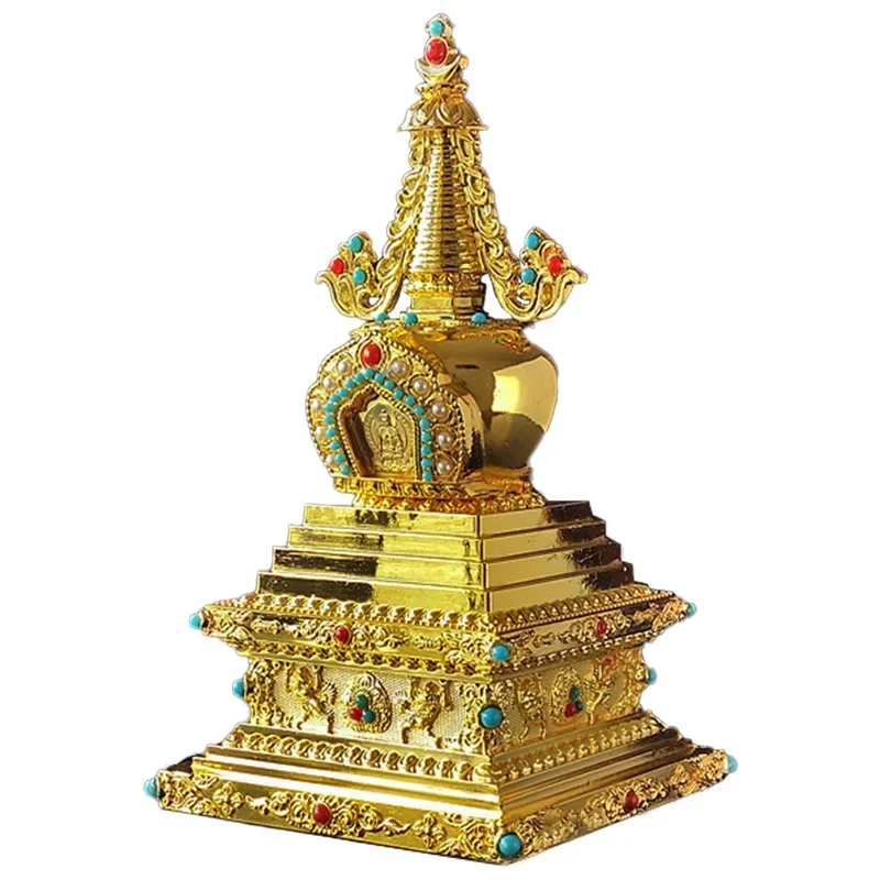 Alloy Buddha Pagoda Statue for Mindfulness Meditation and Spiritual Well-being Tibetan Home Decor Piece Find Inner Peace