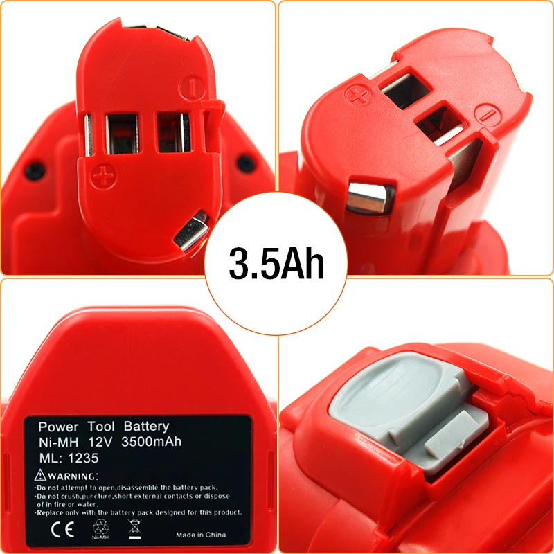 PA12 1220 1233 1234 1235 12V 3500mAh Ni-MH Rechargeable Battery for Makita Screwdriver 6270D 6271D 6227D 6317D 8270D 1050D 4013D