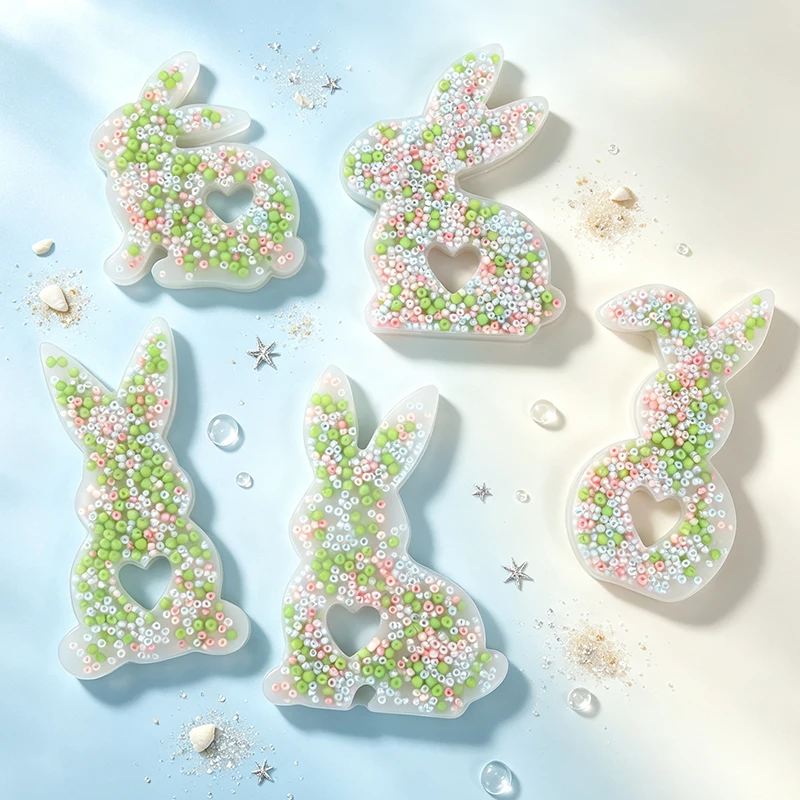 3D Bunny Skin Picking Fidget Toys Rabbit Skin Picking Pocket Pads Stress Relief for Dermatillomania ADHD OCD
