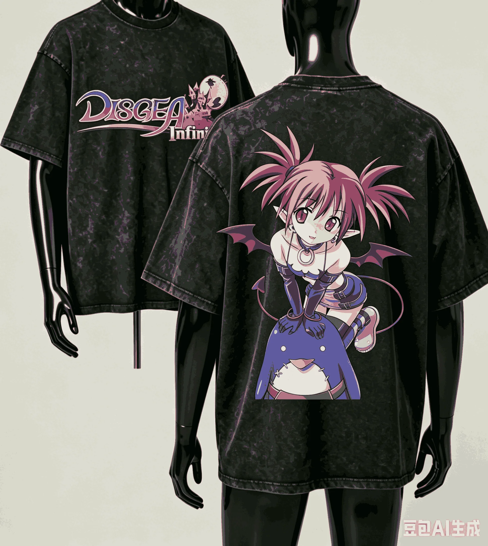 Disgaea Washed T-shirt Anime Lover Harajuku New Model Oversized Vintage Loose Streetwear Classic Unisex Couples hot product soft
