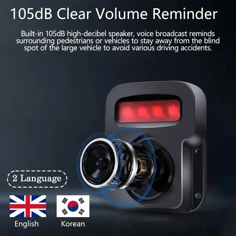 Sensore di parcheggio di sicurezza flash LED rosso Veicolo Carrello elevatore Camion Lampada di avviso di avvertimento per auto con sirena di allarme sonoro Luce stroboscopica