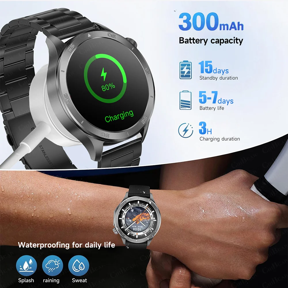 2025 Nuovo Orologio X2 GPS Track Astuto Della Vigilanza Degli Uomini AMOLED Schermo Bussola Sport Fitness Impermeabile Chiamata Bluetooth Smartwatch Per OPPO