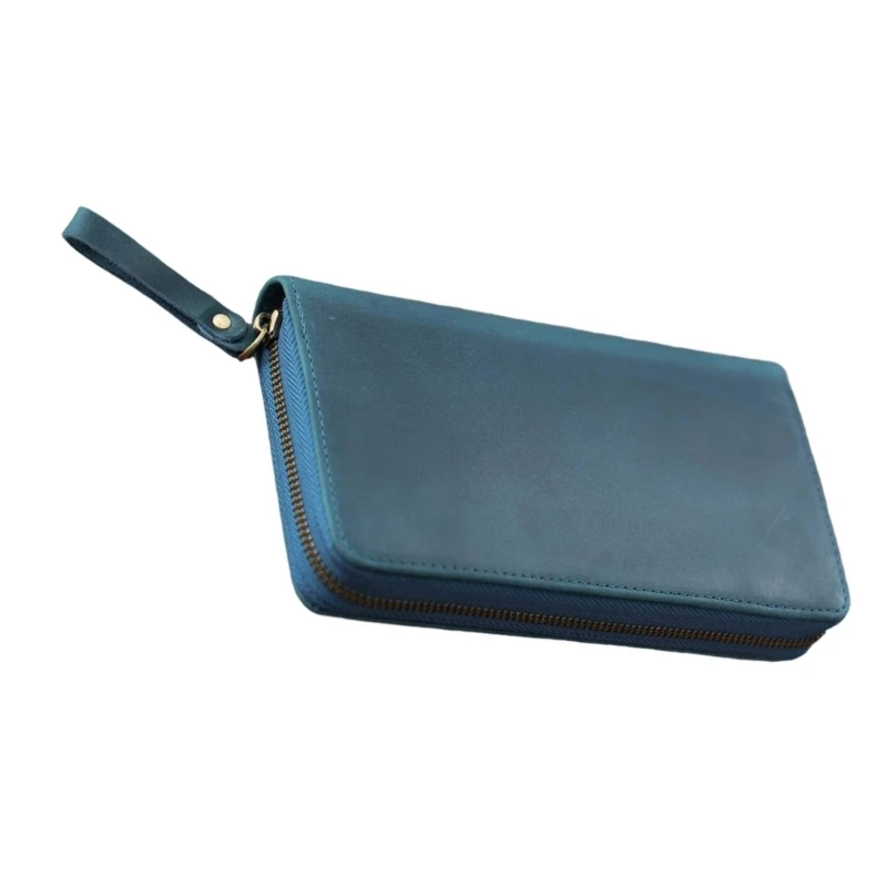 Handgefertigter Journal Cover Lederabdeckung mit elastischen Stiftschlitz für 7.28x3.54in Notizen D2RC