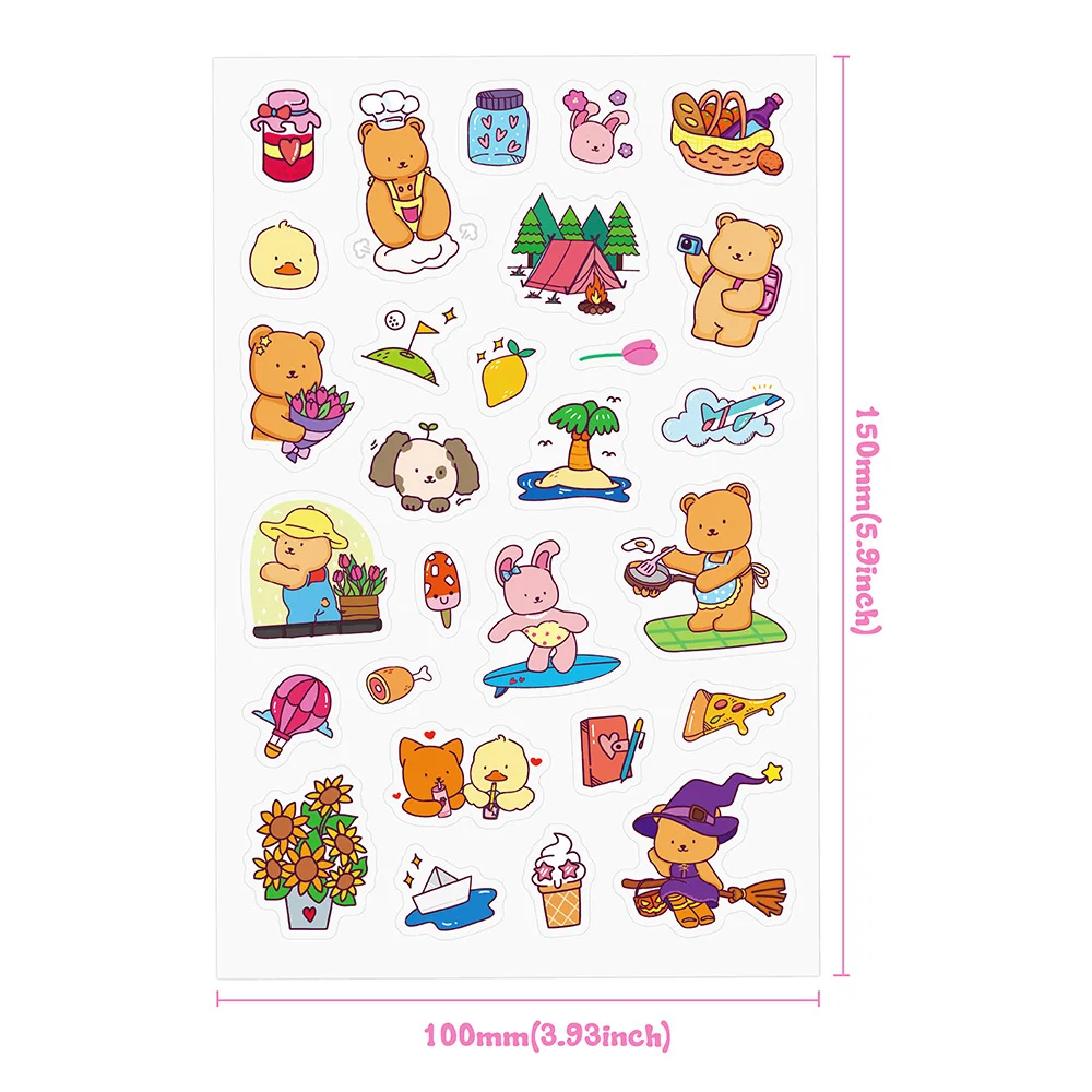 Adorable Bear Coloring Book Set for Kids: 50 Sheets with Stickers, Sparkling Glitter & Spiral Binding, Perfect Creative Gift view 4