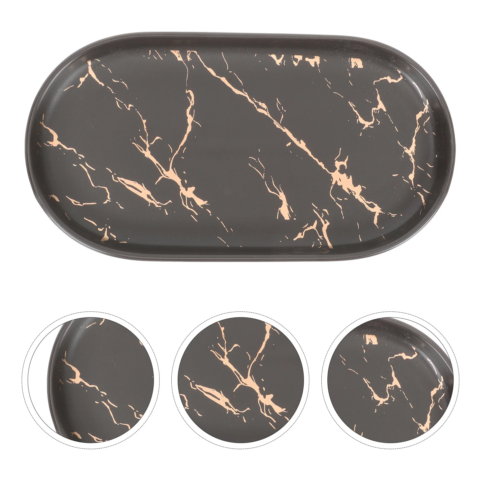 

Marble Pattern Sundries Storage Tray Fine Workmanship Surface Easy Jewelry Organizer Bathroom Vanity