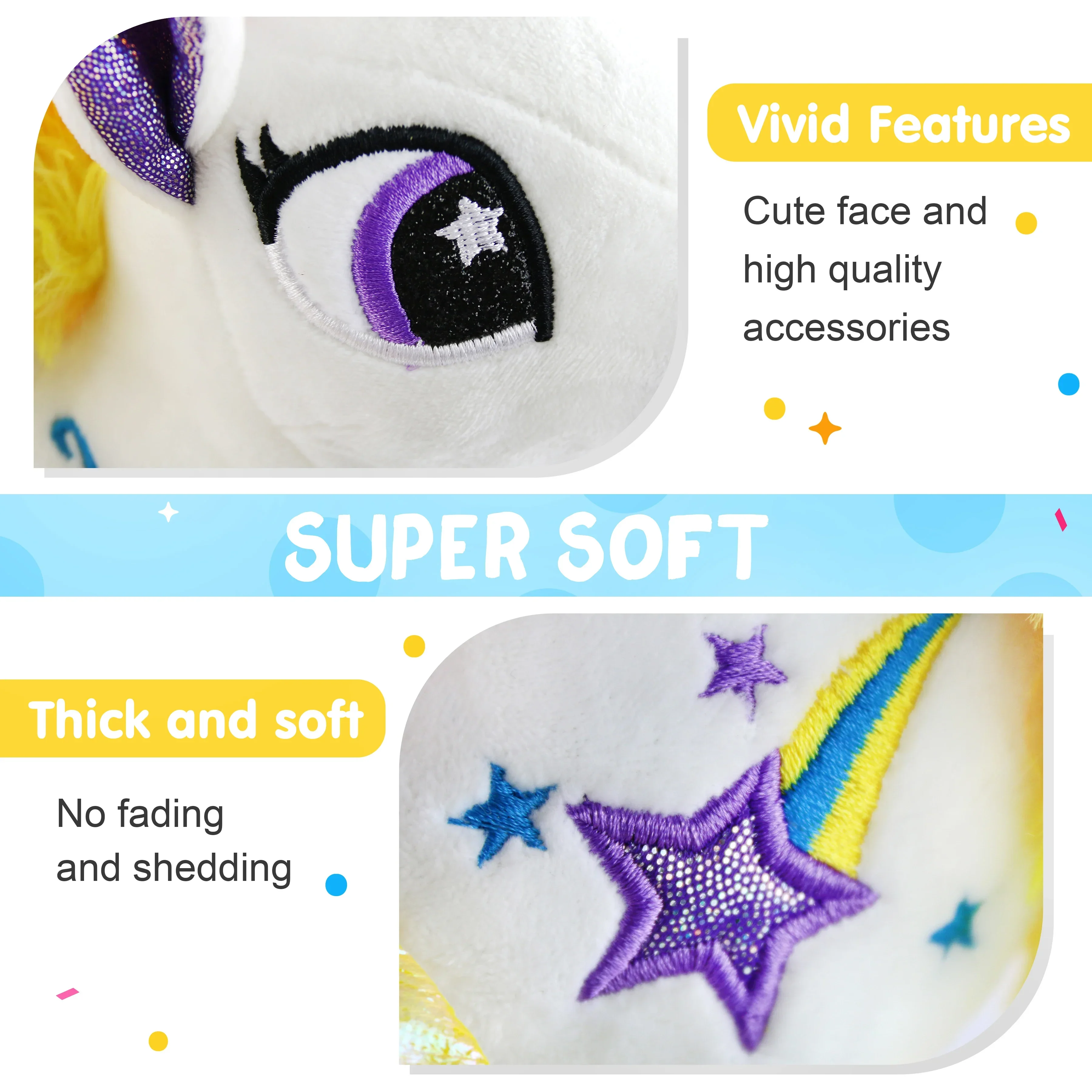 35cm luminoso unicorno con ali peluche LED luce bianca carino morbido peluche per ragazze regalo di compleanno decorazione della stanza giocattolo