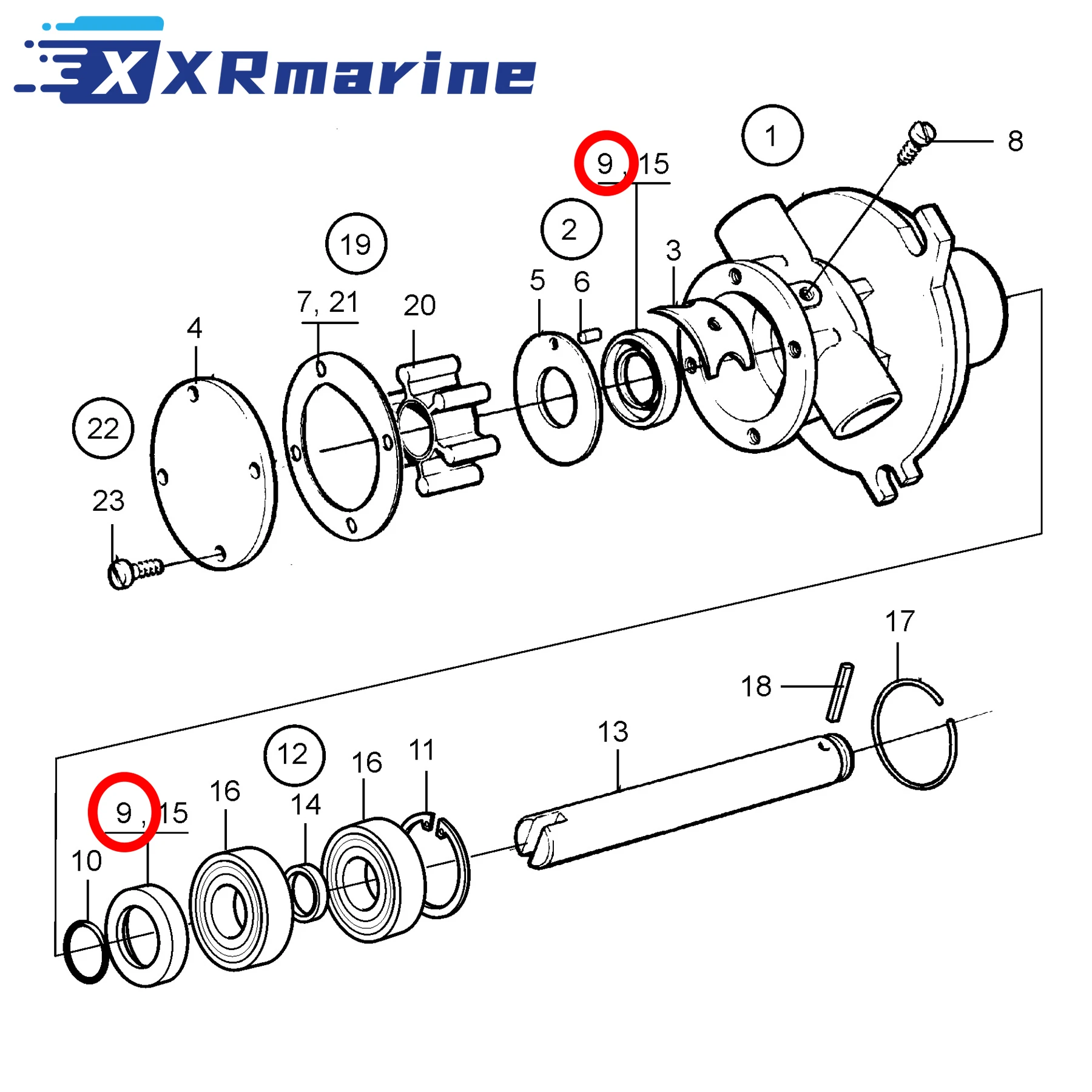2Pcs 833996 Oil Sealing Ring  for Volvo Penta AQ BB D1 D2 MD 2001 2002 2003 Series 18-2044 image 2