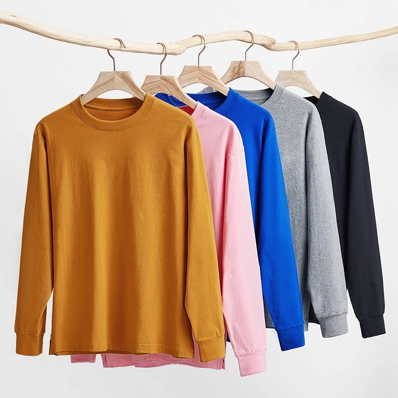

Autumn Winter High End Women Long Sleeve O-Neck Fashionable Loose Tops 2025 100% Cotton T-shirt Breathable Versatile T Shirt