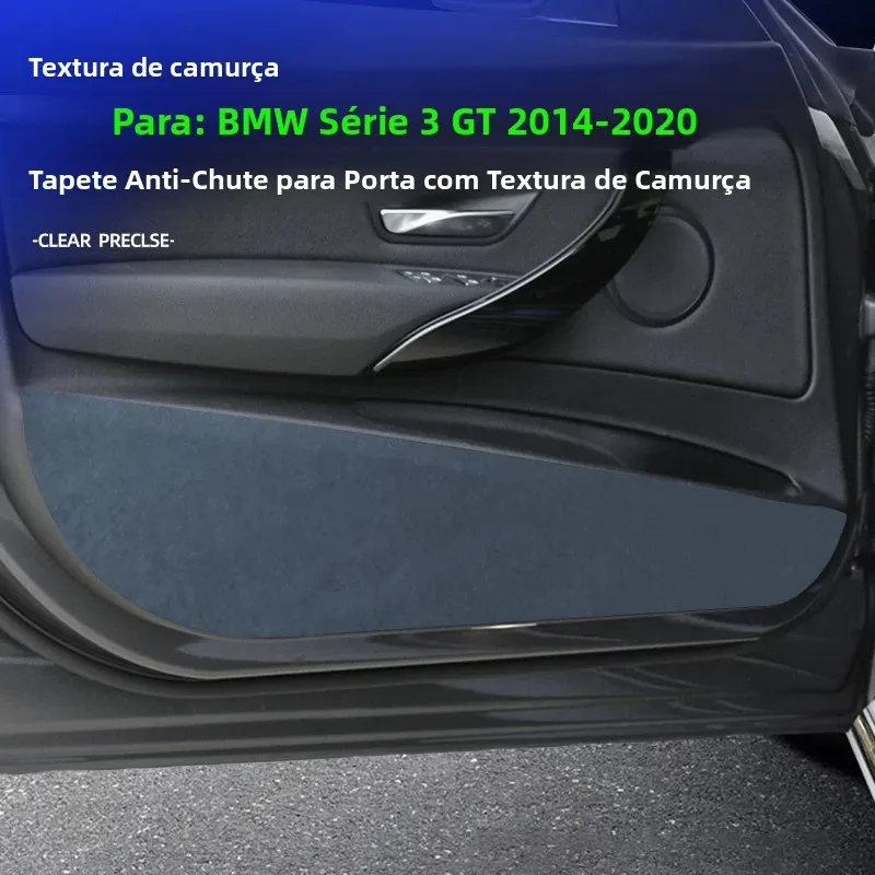 スエード調のドア用キックガードマット。bmw-3シリーズgt（2014年～2020年）に適合。貼り付け式の車用ドア保護カバー。