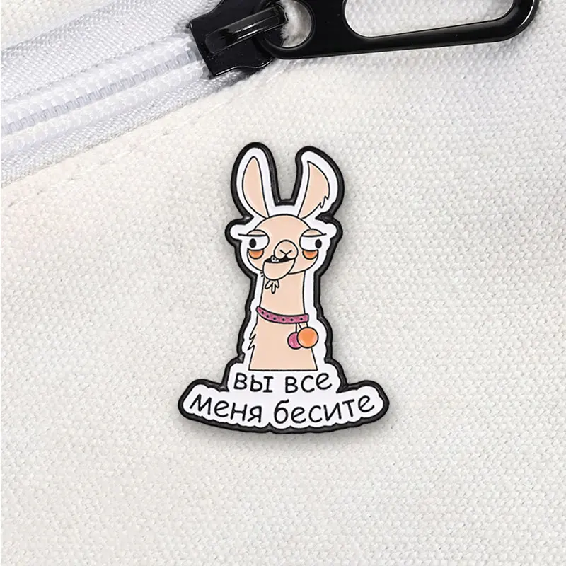 Cute Rabbit Enamel Pin Set Anime Baka Quote Brooch Lapel Badge For Backpack Jacket Bag Teen Girl Gift Accessory Decoration