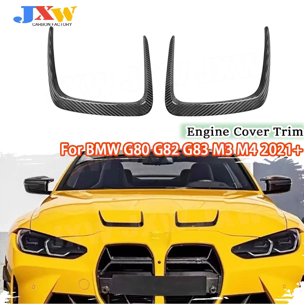 

Real Dry Carbon Fiber Air Flow Engine Cover Trim Air Outlet Trims Vent for BMW G80 G82 G83 M3 M4 2021+ FRP Engine Cover Trim