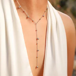 Vnox Balls Charm Pendant for Women, Sexy Long Y Chain Necklaces, Minimalist Party Holiday Collar Jewelry