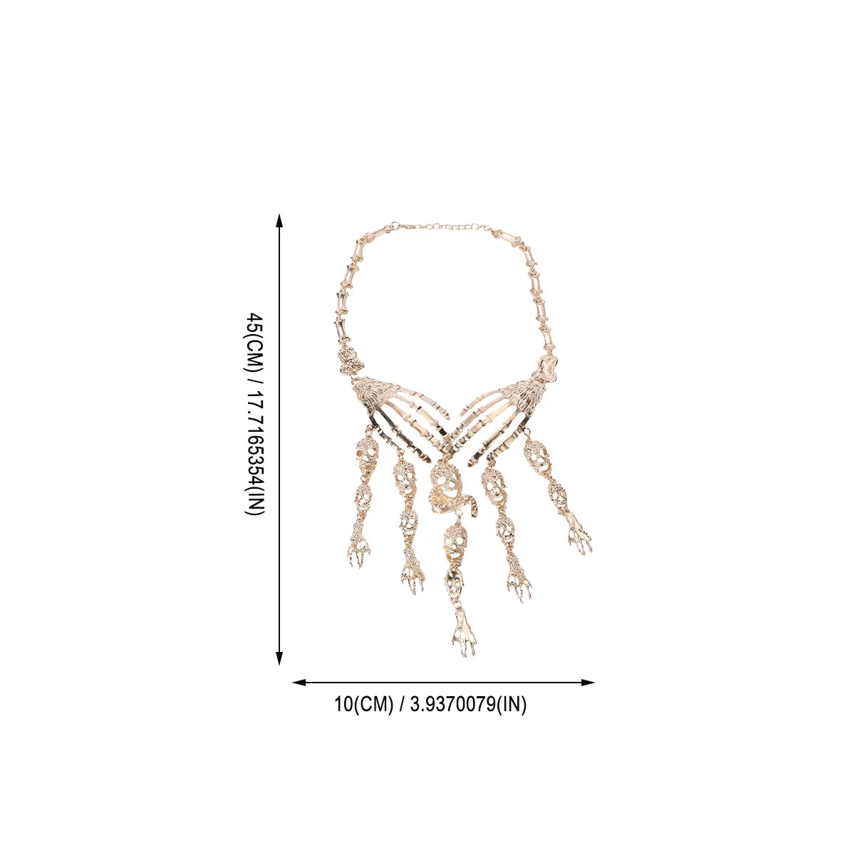 

Skull Necklace Halloween Props Accessory Jewelry Collar Choker for Women Creepy Decor Tassel