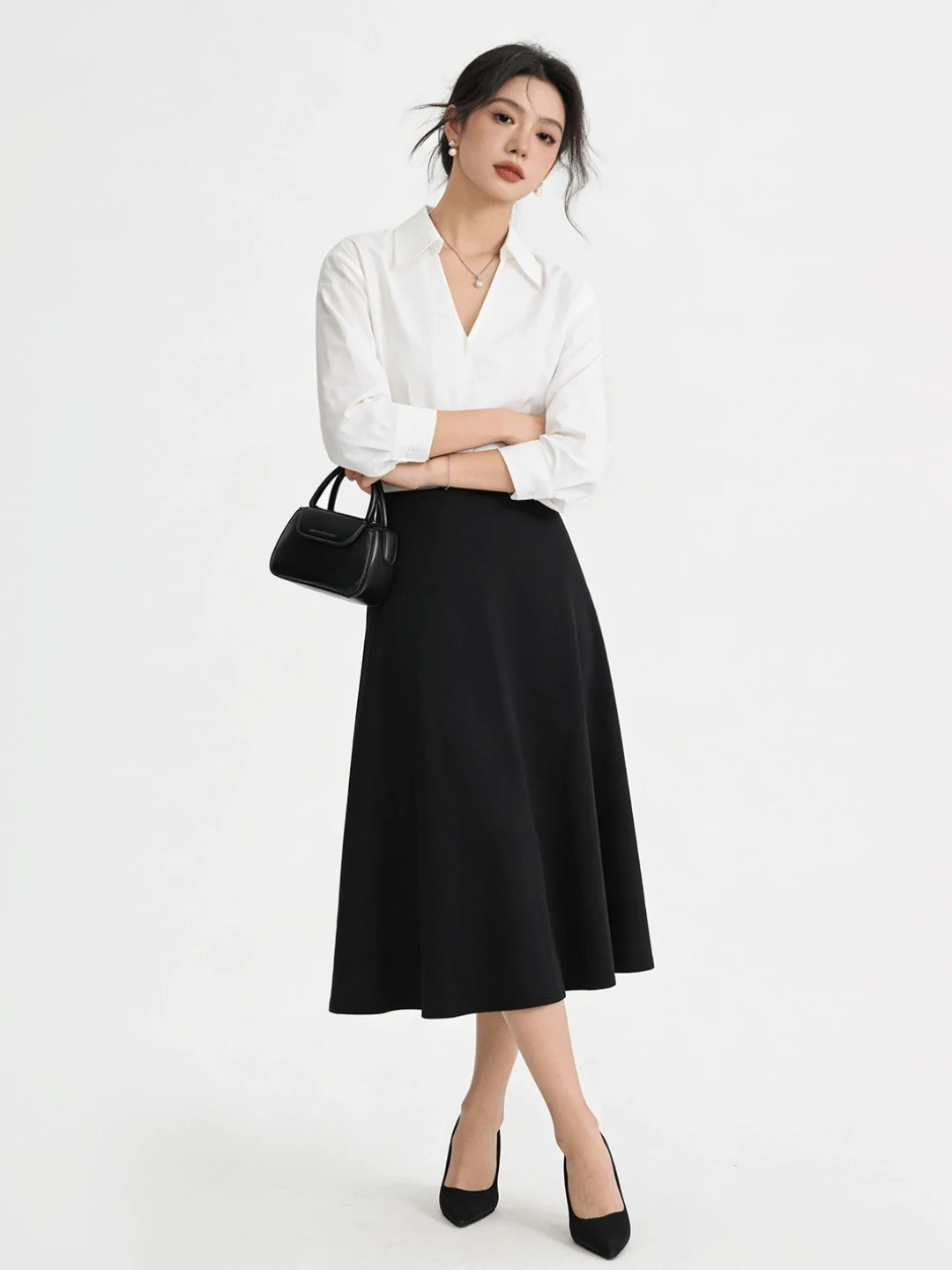 

High Waist A-Line Skirt Skin-Friendly Versatile Korean Sle Spring 2026 New Design Slimming Ele Ladylike Skirt