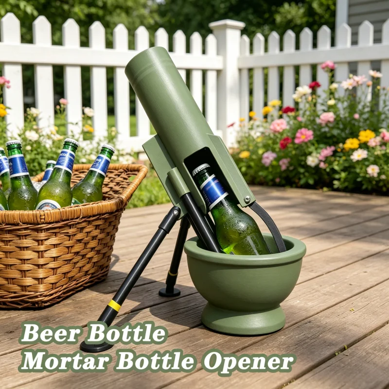 Heavy Duty Tactical Beer Bottle Mortar Opener Cap Launcher Bartender Home Office Family Party Colleague Gathering
