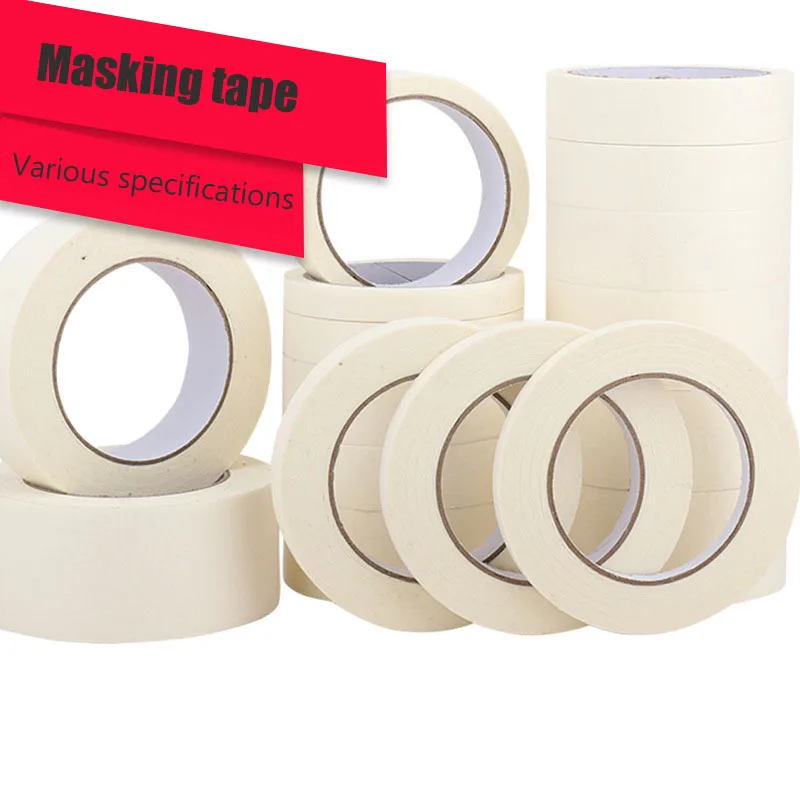 50M Masking Tape White Color  Single Side Tape Adhesive Crepe Paper for Oil Painting Sketch Drawing Supplies Wholesale No Trace