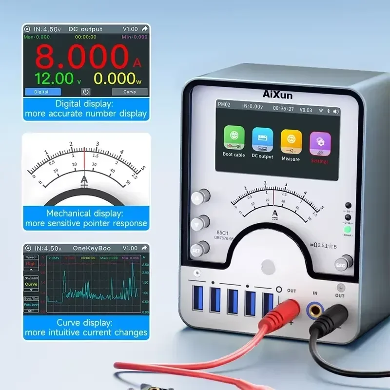AiXun PM02 Intelligent DC Power Supply Partner 5G Dual-mode WiFi + Bluetooth Module One-key Booting Safe Voltage Auto