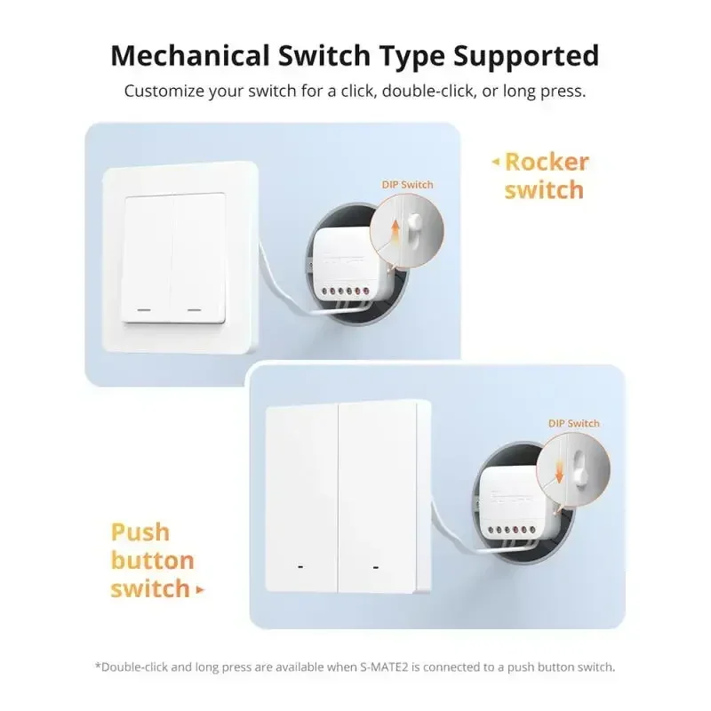 SONOFF S-MATE2 Extreme Switch Mate EWeLink-Télécommande Via Smart Switch pour Smart Home Travail avec Alexa Google Home IFTTT