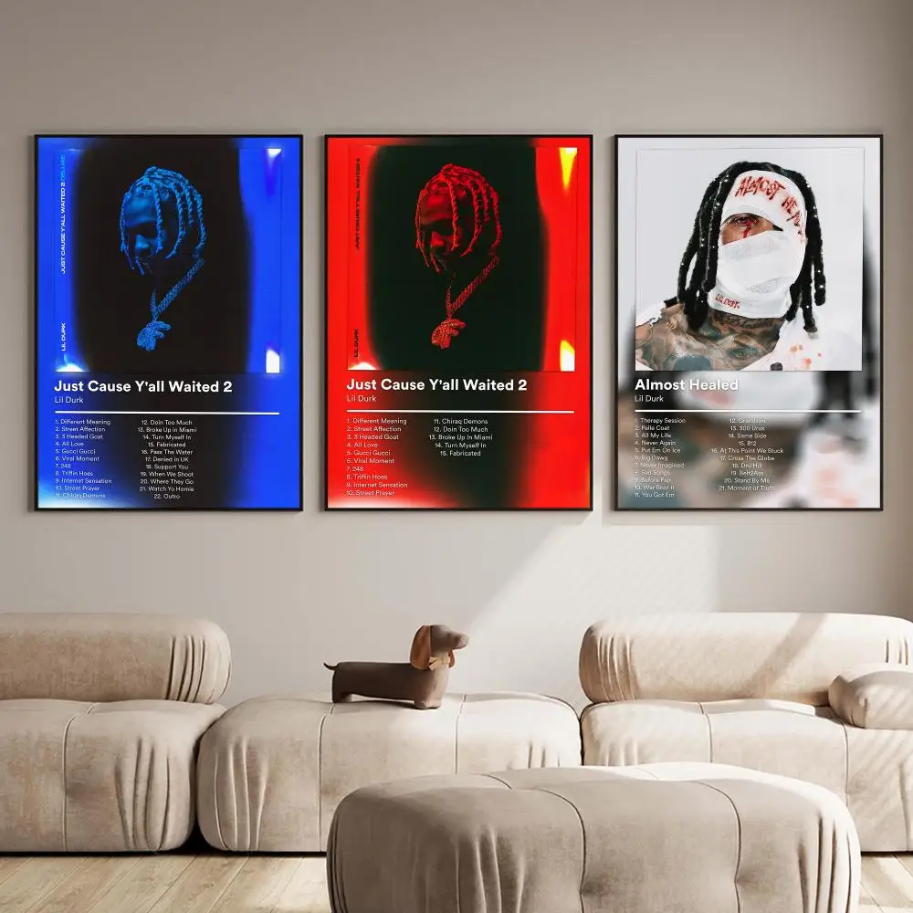 Rapper L-Lil Durk Album Poster PP Wall Decor Posters Celebrity Music Art Prints Bedroom Office Gift