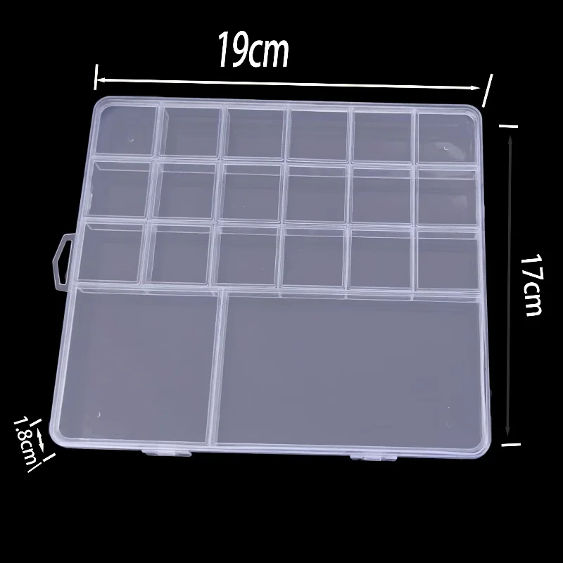 Transparent Plastic Multi Grid Storage Box Nail Art Jewelry Small Parts Seed Beads Storage Box Small Item Storage Classification