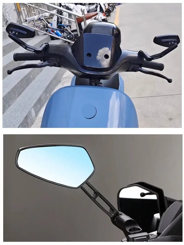 For QJMOTOR SRV300 Retro Round Rearview Mirror  Adjustable HD Wide Angle Motorcycle Modified Accessories