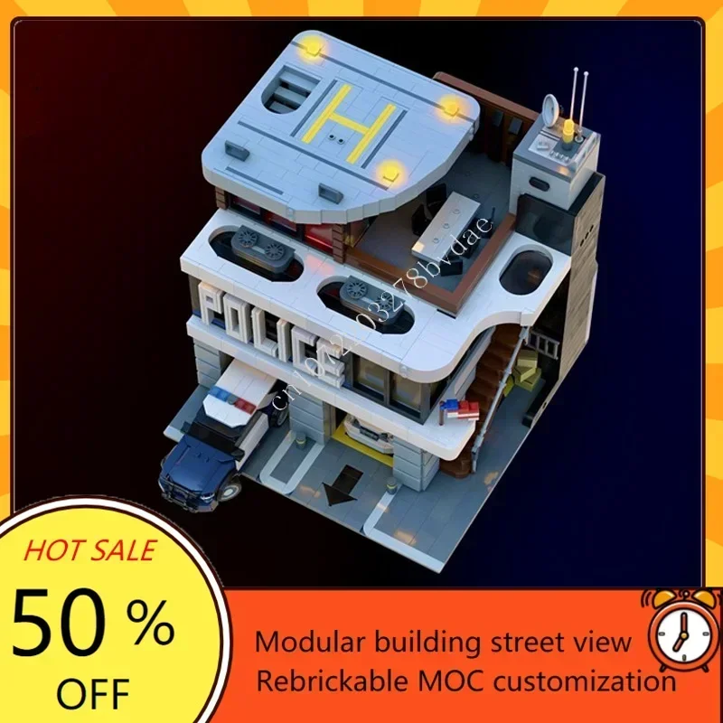 3009PCS Police Department Executive EditionModular MOC Creative street view Model Custom Puzzle Architecture DIY Model Toy Gift