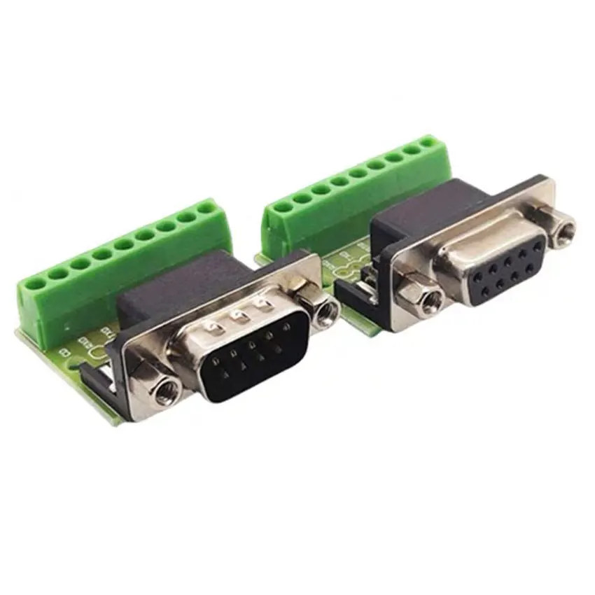 

9pin Solderless Connectors DB9 RS232 Serial to Terminal Female Male Adapter Connector Breakout Board