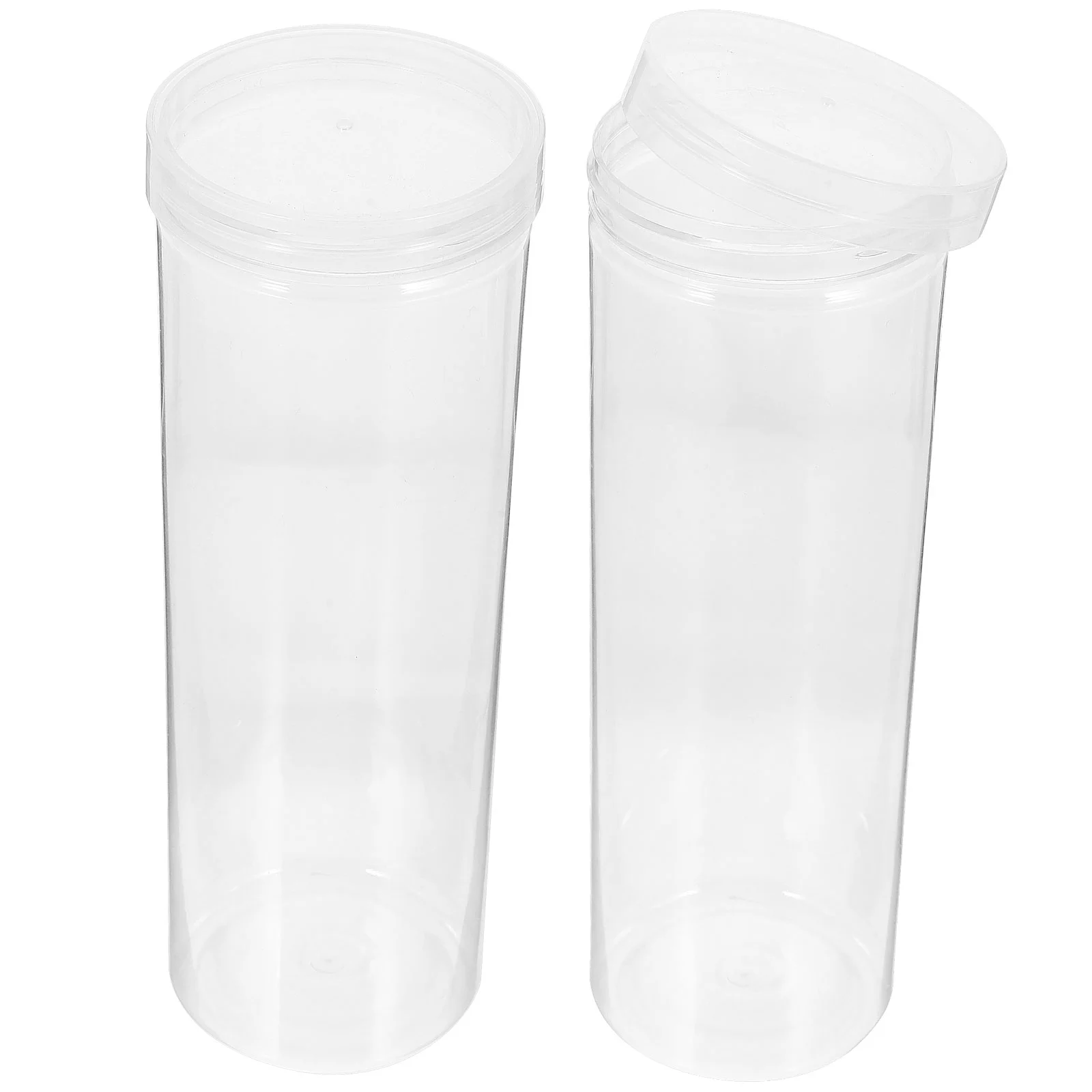 2 Pcs Plastic Pen Holder Lead Pencils Display Storage Case Empty Packing Box Tube Transparent Boxes