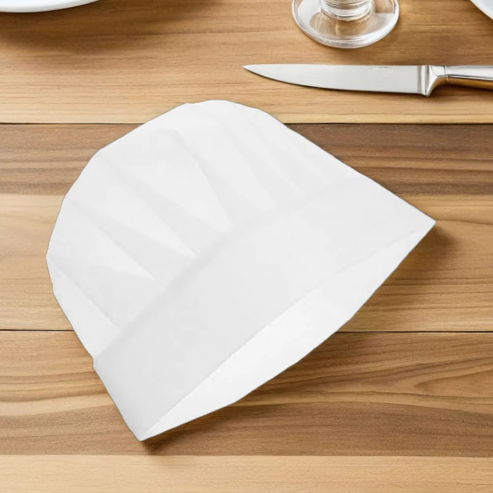 

30pcs 'S Paper Chef Hat Disposable Nonwoven Kitchen Cap Food Grade Safe For Cooking Baking Use