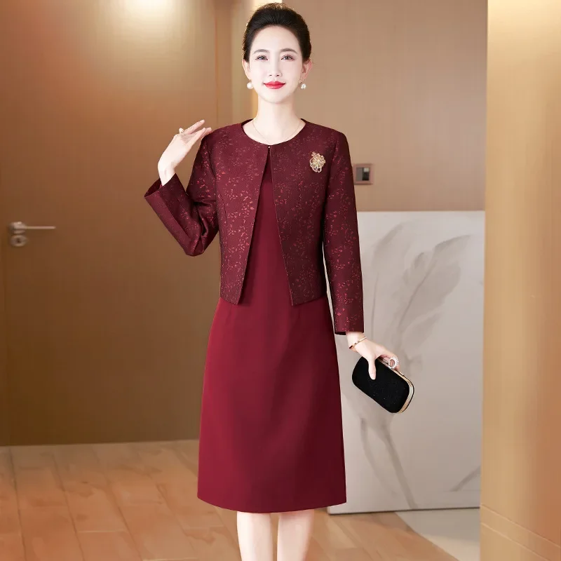 Yourqipao Chinese Mother Wedding Toast Cheongsam Dress Two Pieces Women Weddng Guest Prom Qipao Suit