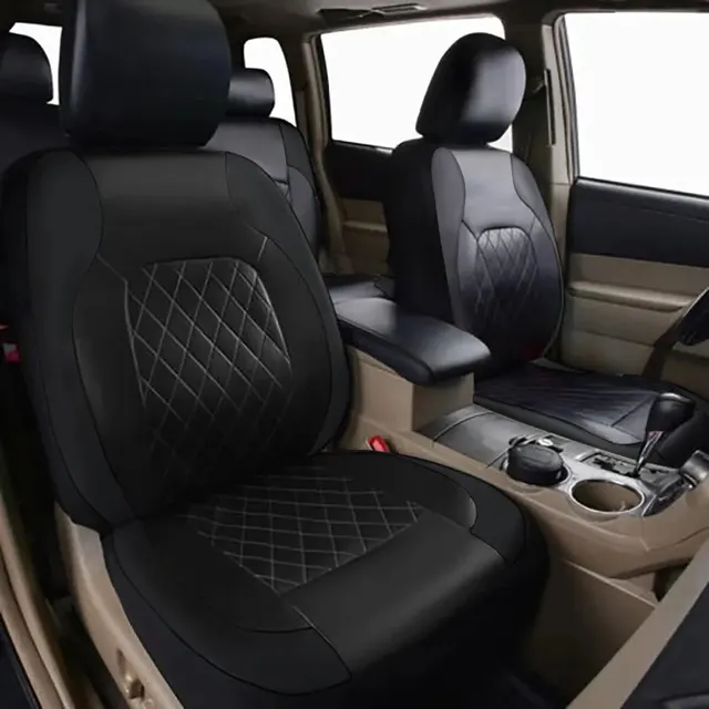 All Season Quited PU Leather Car Seat Cover Full Surrounded Seat Protector Waterproof Universal Fit Sedan Suv Pick-up Truck Seat 3