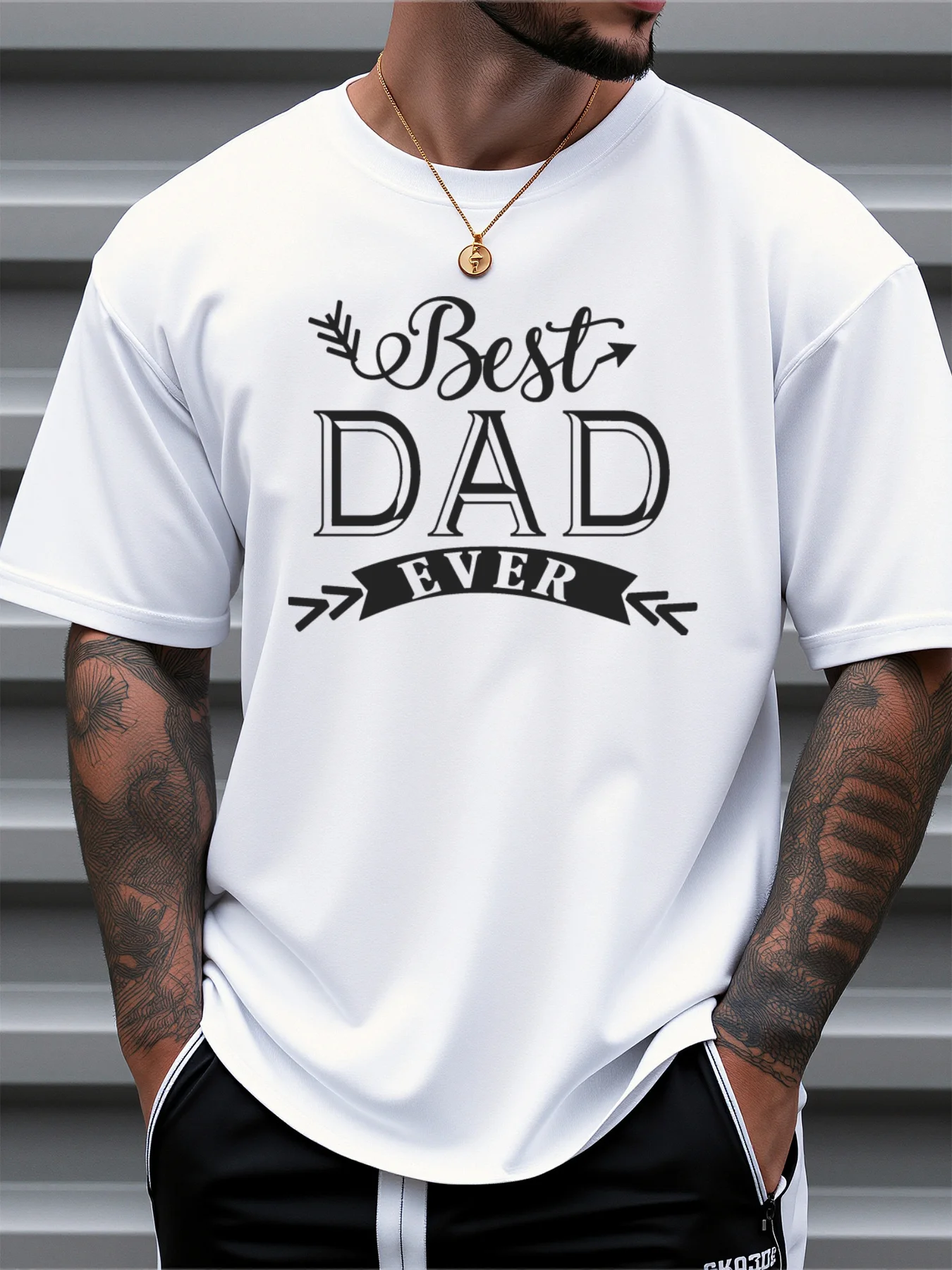 

Мужская футболка с графическим принтом Best Dad Ever из чистого хлопка, свободная повседневная футболка, летняя повседневная одежда, удобная ткань