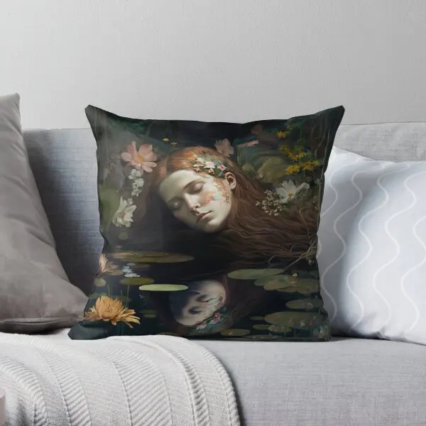 

Ophelia Is Garden Printing Throw Pillow Cover Square Decor Throw Office Bed Wedding Decorative Pillows not include One Side