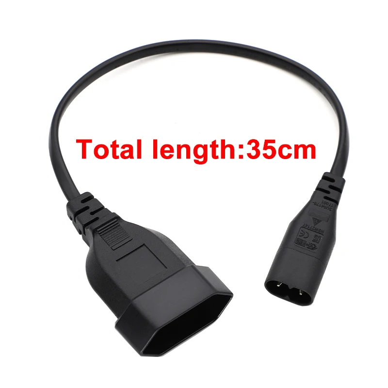 Europe to IEC320 C8 Power Extension Cable C8 Male to EU Schoko CEE7/16 Outlet Female Socket Adapter Connector For PDU UPS 35cm