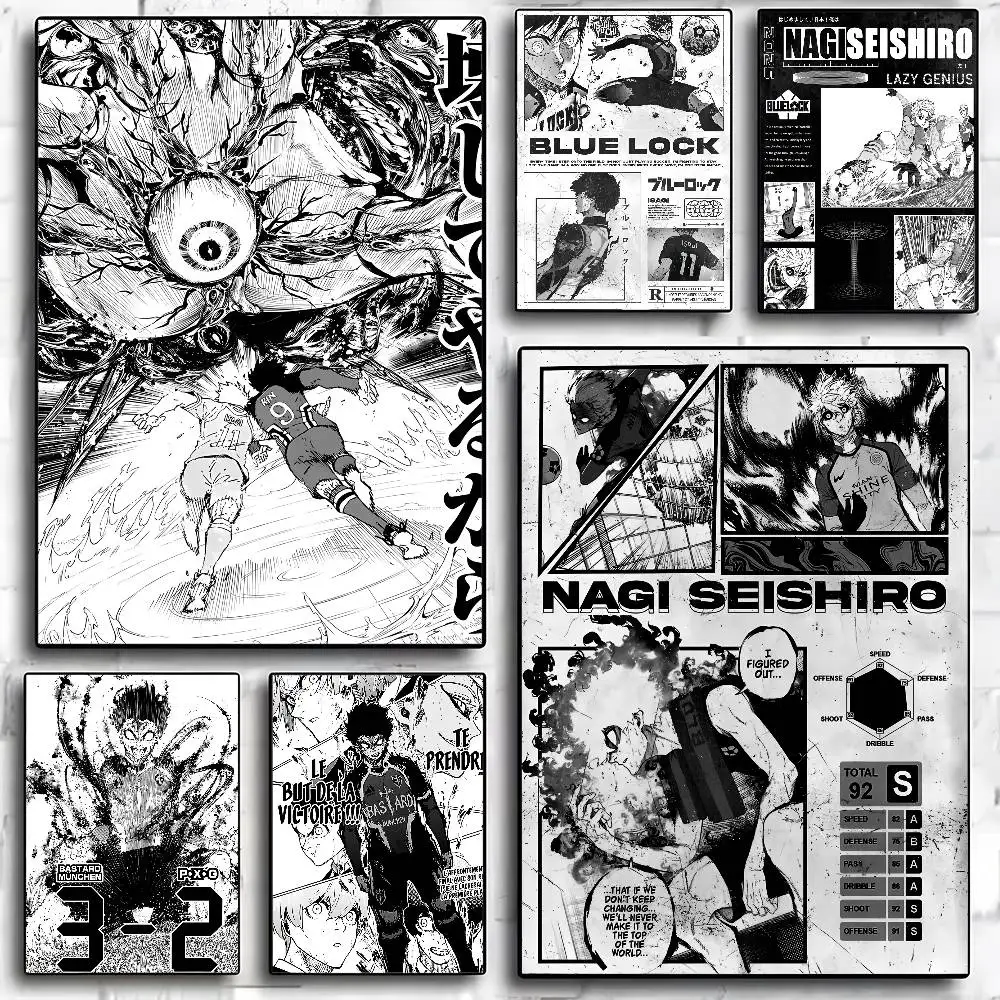 أنيمي B-الأزرق قفل المشارك عالية الجودة طباعة ديكور المنزل جدار الفن جدارية غرفة زخارف للحانات #1