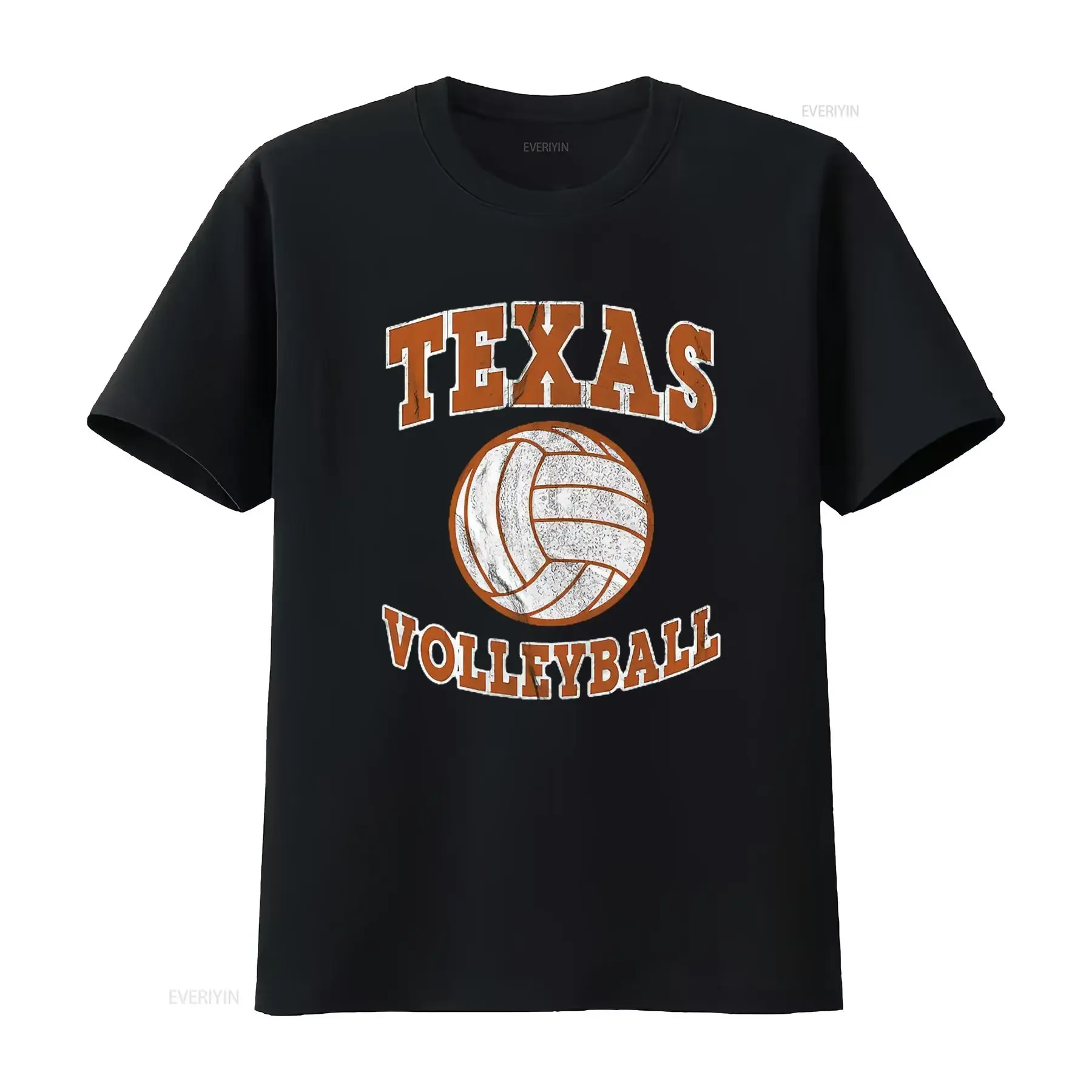 Womens Texas Volleyball Vintage Distressed Long Sleeve T Shirt Black X Large vintage Washed Comfortable Versatile Unisex