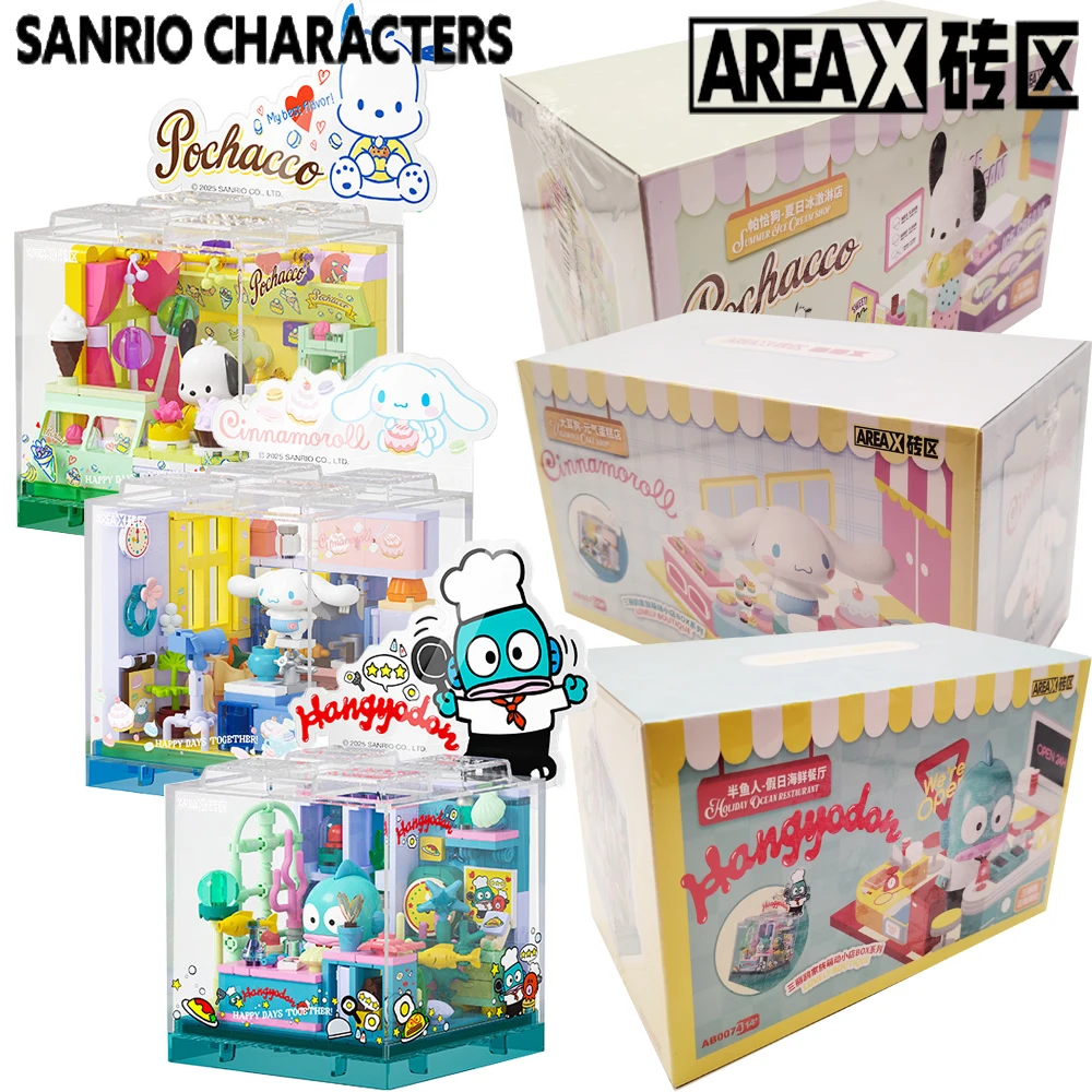 

AREAX Original Sanrio Theme Shop Building Blocks Pochacco Cinnamoroll Exquisite and Lovely Design Model Decoration Ornament Gift