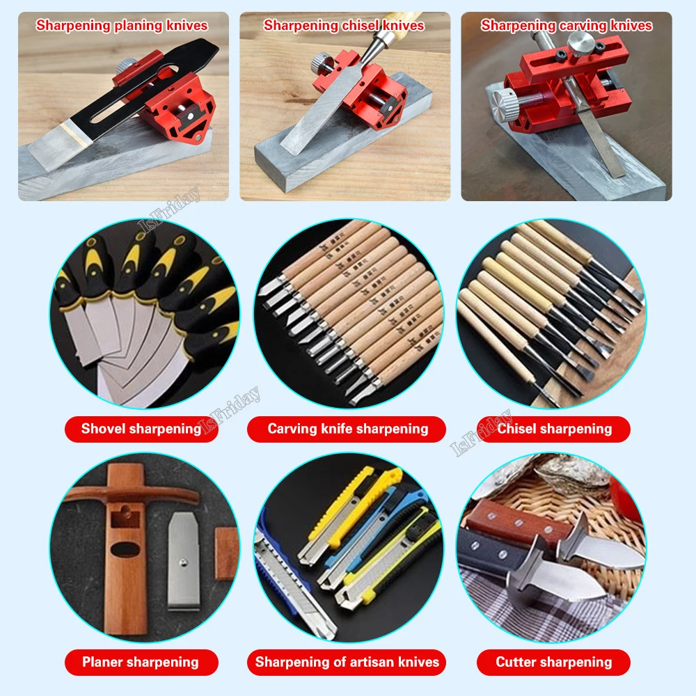 Honing Guide Jig For Wood Chisel Planer Blade Graver Stainless Steel Fixed Angle Auxiliary Tool Woodworking Sharpener Bracket