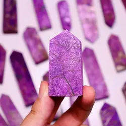 Purple Light Crystal Quartz Wand Ornament, Natural Purpurite Points, Tower, Ore Mineral, 4 Sides, Home Decoration, 1 Pc