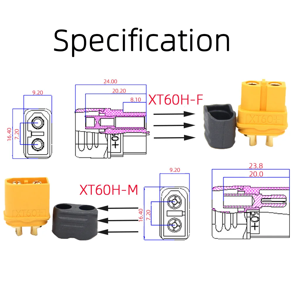 Amass  XT60  Female Bullet Connectors Plugs For RC Lipo Battery Rc Drone Airplane accessories Wholesale XT60 Connectors Plugs